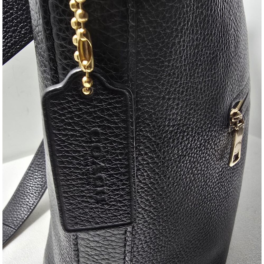 Coach Val Crossbody Shoulder Bag Duffle Black Soft Pebbled Leather Purse C2818 - Picture 6 of 16